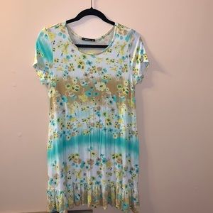 Floral/tie dye dress; Size S; never worn